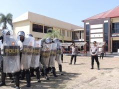 Jamin Kesiapan Pasukan, Kapolres Kotamobagu Turun Langsung Pantau Latihan Dalmas di Mapolres