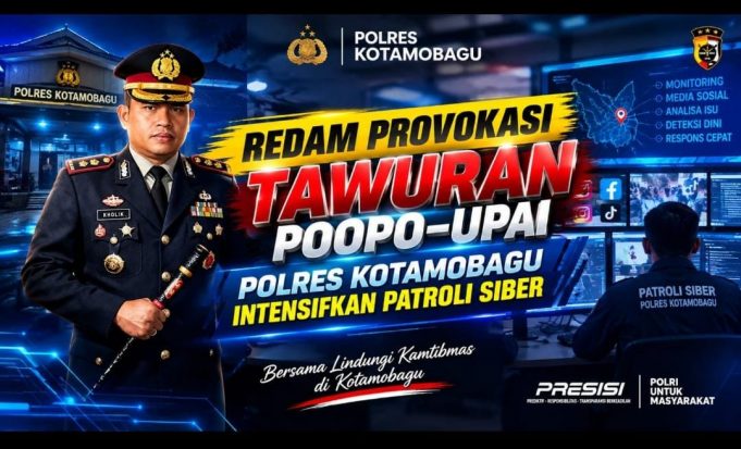 Redam Provokasi Tawuran Poopo–Upai, Polres Kotamobagu Intensifkan Patroli Siber