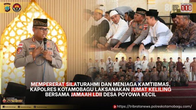 Mempererat Silaturahmi dan Menjaga Kamtibmas, Kapolres Kotamobagu Laksanakan Jumat Keliling Bersama Jamaah LDII Desa Poyowa Kecil