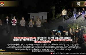Polres Kotamobagu Bergerak Cepat Redam Potensi Bentrok Antardesa dan Amankan Situasi Perbatasan Kelurahan Upai