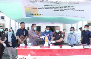 Hadir Langsung, Kapolres Kotamobagu Tegaskan Sinergitas Forkopimda dalam Pemusnahan Barang Bukti Inkracht di Kejari