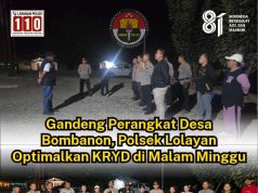 Gandeng Perangkat Desa Bombanon, Polsek Lolayan Optimalkan KRYD di Malam Minggu