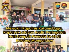 Mewakili Kapolres Kotamobagu, Kapolsek Lolayan Hadiri Peringatan Hari Sumpah Pemuda ke-98 di Bolaang Mongondow