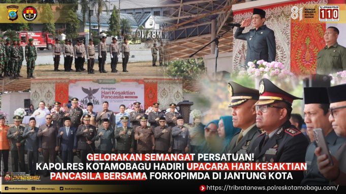 Gelorakan Semangat Persatuan! Kapolres Kotamobagu Hadiri Upacara Hari Kesaktian Pancasila Bersama Forkopimda di Jantung Kota