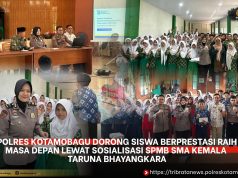 Polres Kotamobagu Dorong Siswa Berprestasi Raih Masa Depan Lewat Sosialisasi SPMB SMA Kemala Taruna Bhayangkara