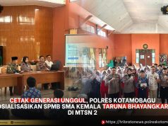Cetak Generasi Unggul, Polres Kotamobagu Sosialisasikan SPMB SMA Kemala Taruna Bhayangkara di MTsN 2